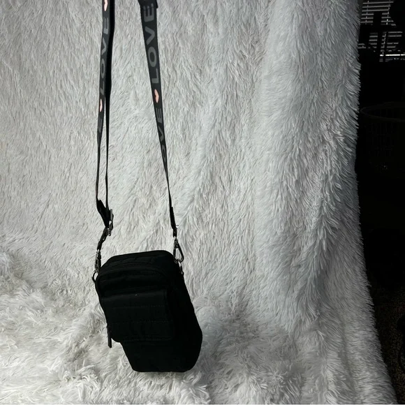 CYNTHIA ROWLEY Black Nylon Zelda Crossbody With Love Strap - Picture 12 of 16